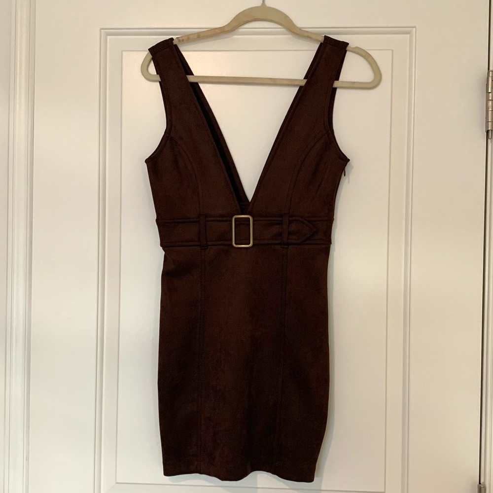 NWT Chestnut brown suede dress, small